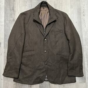 Kroon Full Zip Brown Woven Cashmere Wool Sport Coat Richie Hybrid Jacket 42R